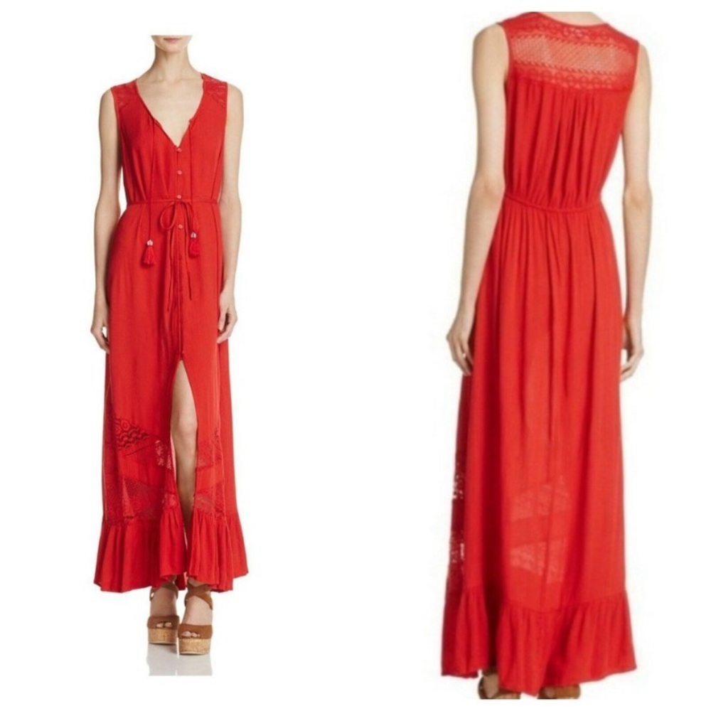 Brand New Band of Gypsies Red Boho Maxi Dress